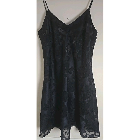 Victoria's  Secret Women's S  Mini Sheer Lacy Rose Gold Lbl Black Bow Ties SEXY‎ - Picture 1 of 12